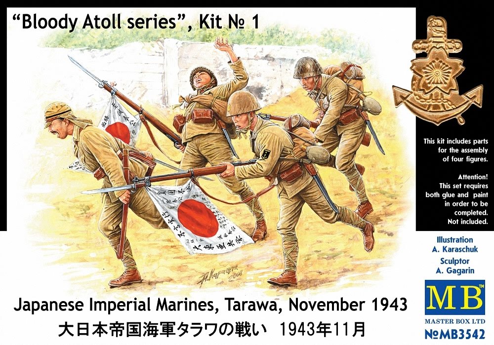 Master Box Japanese Naval Landing Force Tarawa 1943 (4) Figure Model Building Kits (1:35 Scale)