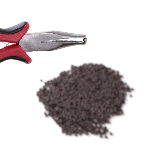 Vlasy Silicone Lined Nano Rings Beads for Nano Tip Hair Extensions Micro Nano Beads (200pcs, Brown)