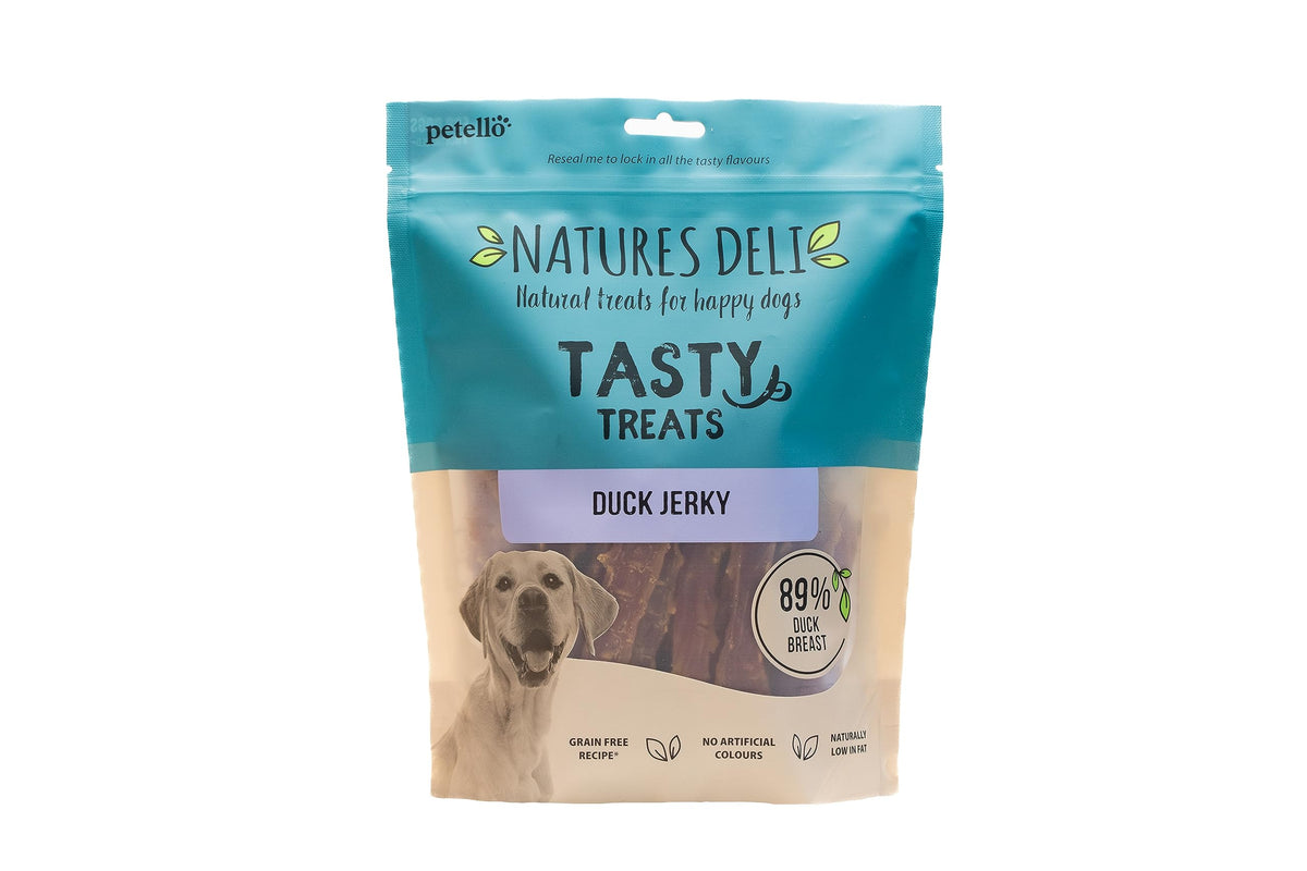 Natures Deli Duck Jerky Dog Treats, Grain Free Low Fat Treats for Dogs, High Protein Dog Chews - 500g