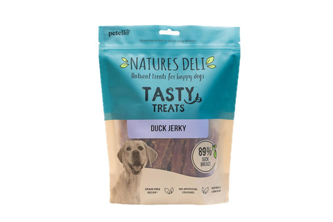 Natures Deli Duck Jerky Dog Treats, Grain Free Low Fat Treats for Dogs, High Protein Dog Chews - 500g
