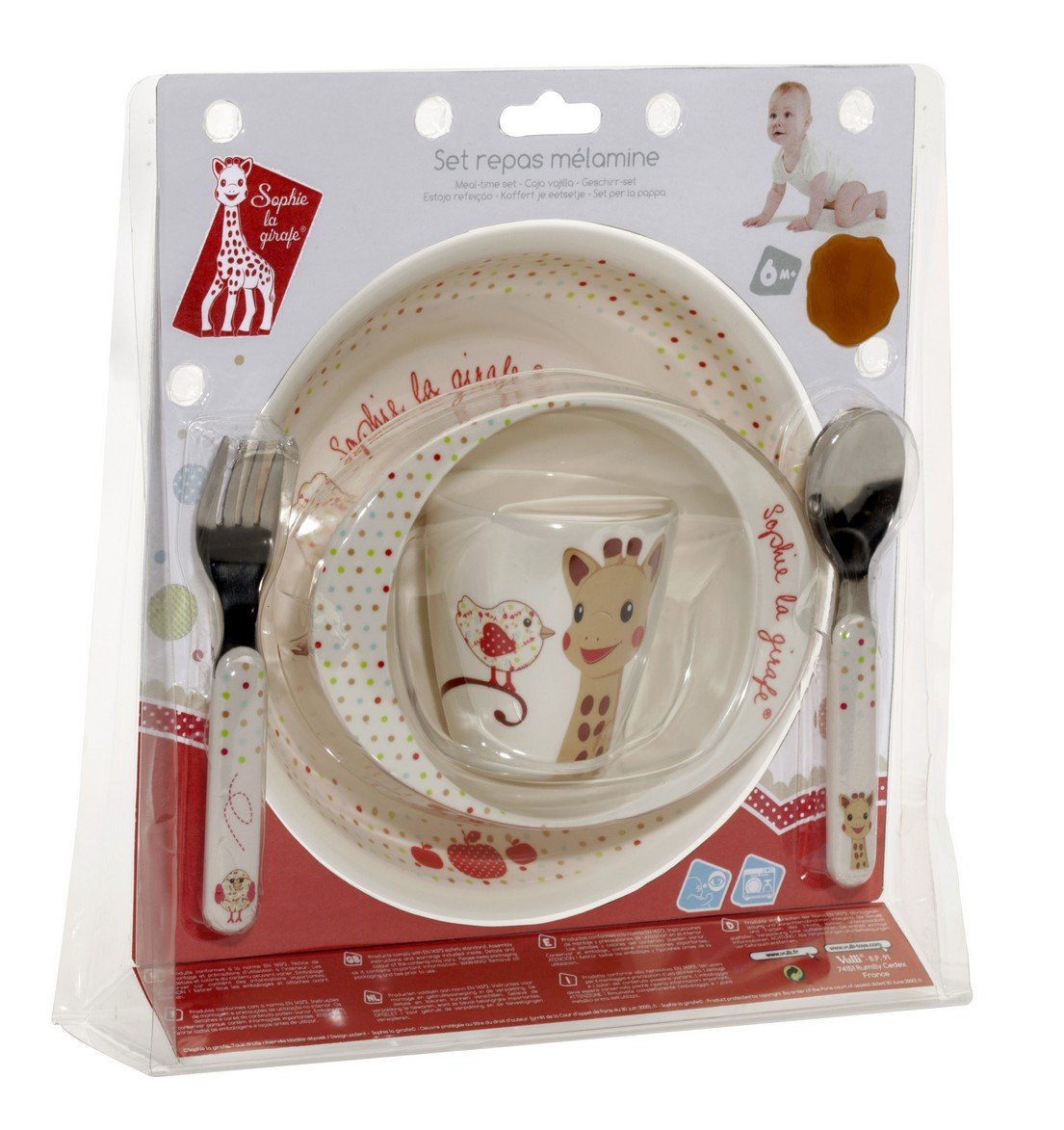Sophie la girafe Baby Mealtime Set - Kiwi Version Bowl, Plate, Beaker, Fork & Spoon