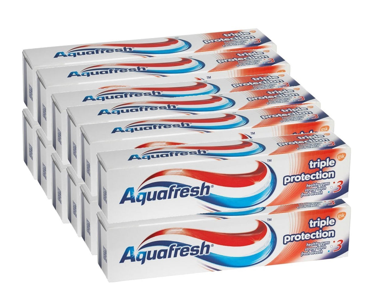 Aquafresh Triple Protection Fluoride Toothpaste Family Size 125ml X 12