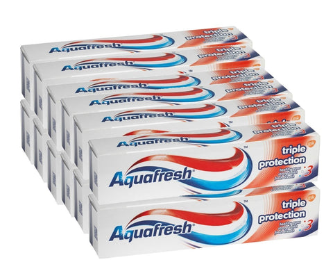Aquafresh Triple Protection Fluoride Toothpaste Family Size 125ml X 12