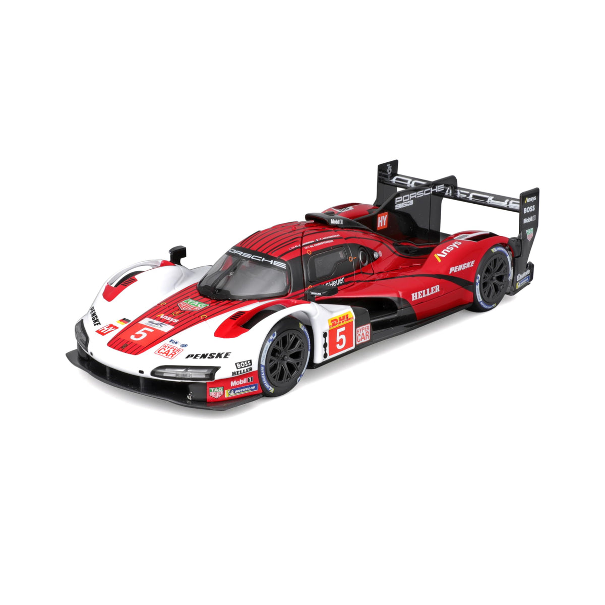 Bburago - Porsche 963 - New for 2024: Discover The Racing Metallic Replica, with Detailed Interior, Opening Doors and Hood, offering an Authentic 1:24th Scale Experience