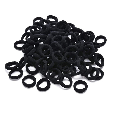 LEBQ 200 Pieces Mini Hairbands Girl Baby's Elastic Hair Ties Tiny Soft Rubber Bands for Baby Kids (Black)