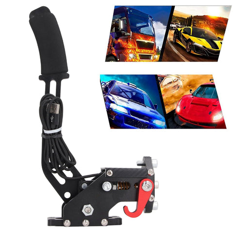 Dpofirs Racing Game USB Handbrake, 16 Bit Simulate Linear Hand Brake for PC for Windows, Racing Gaming Peripherals for gitech G27 G29 G920 G923 T500 T300 (Black) [video game]