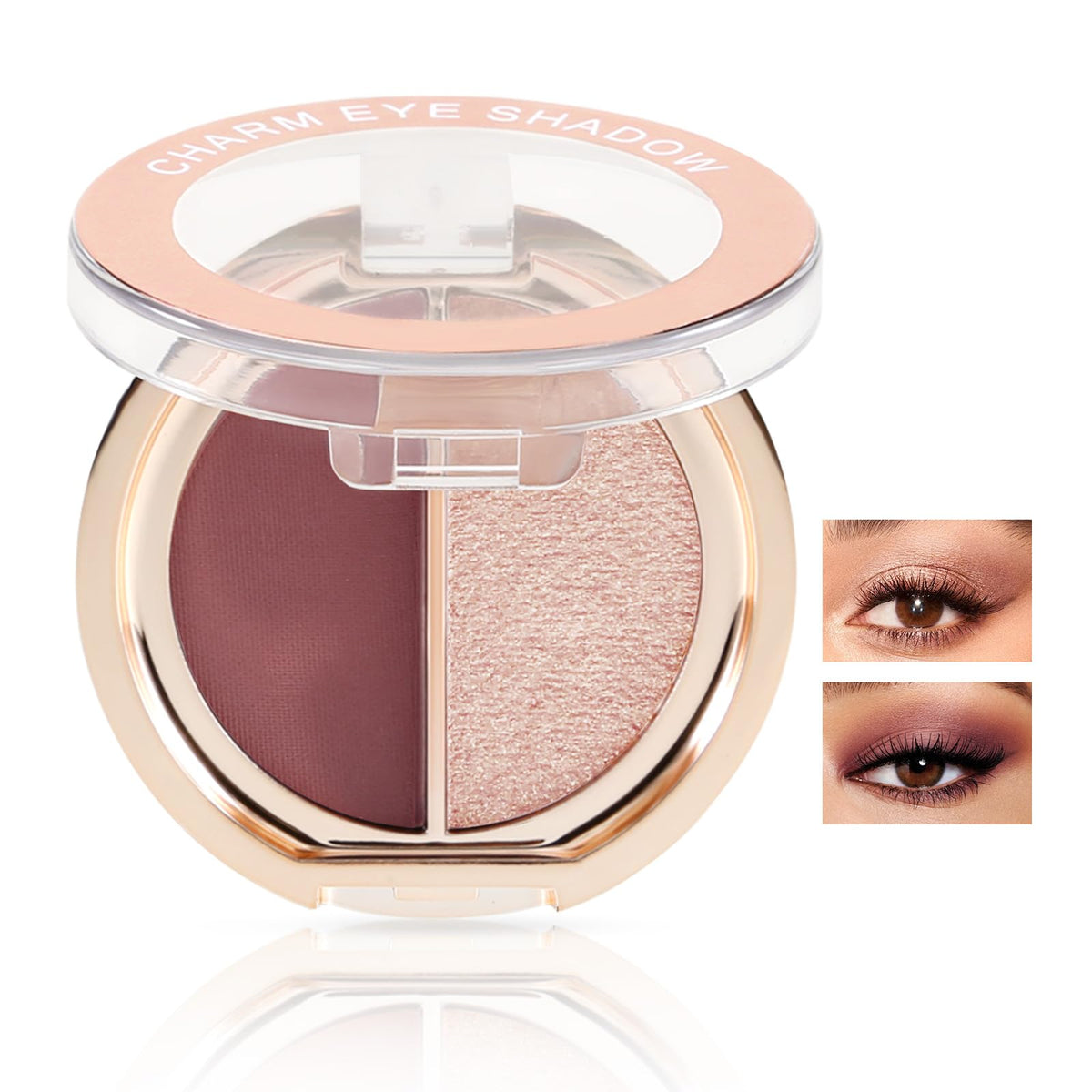 Boobeen Double Color Eyeshadow Palette, Matte & Shimmer Metal Eye Shadow Powder, Color Eye Shadow Blendable, Ultra Pigment Long Lasting Eye Makeup Palette