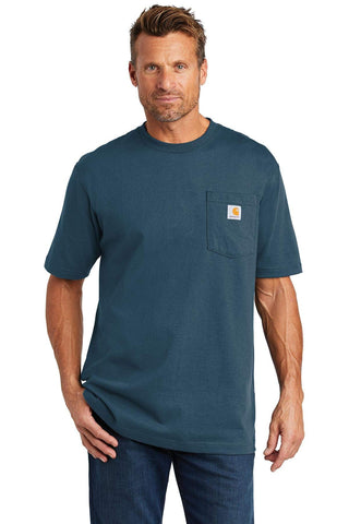 CarharttmensLoose Fit Heavyweight Short-Sleeve Pocket T-ShirtStream BlueLarge Tall