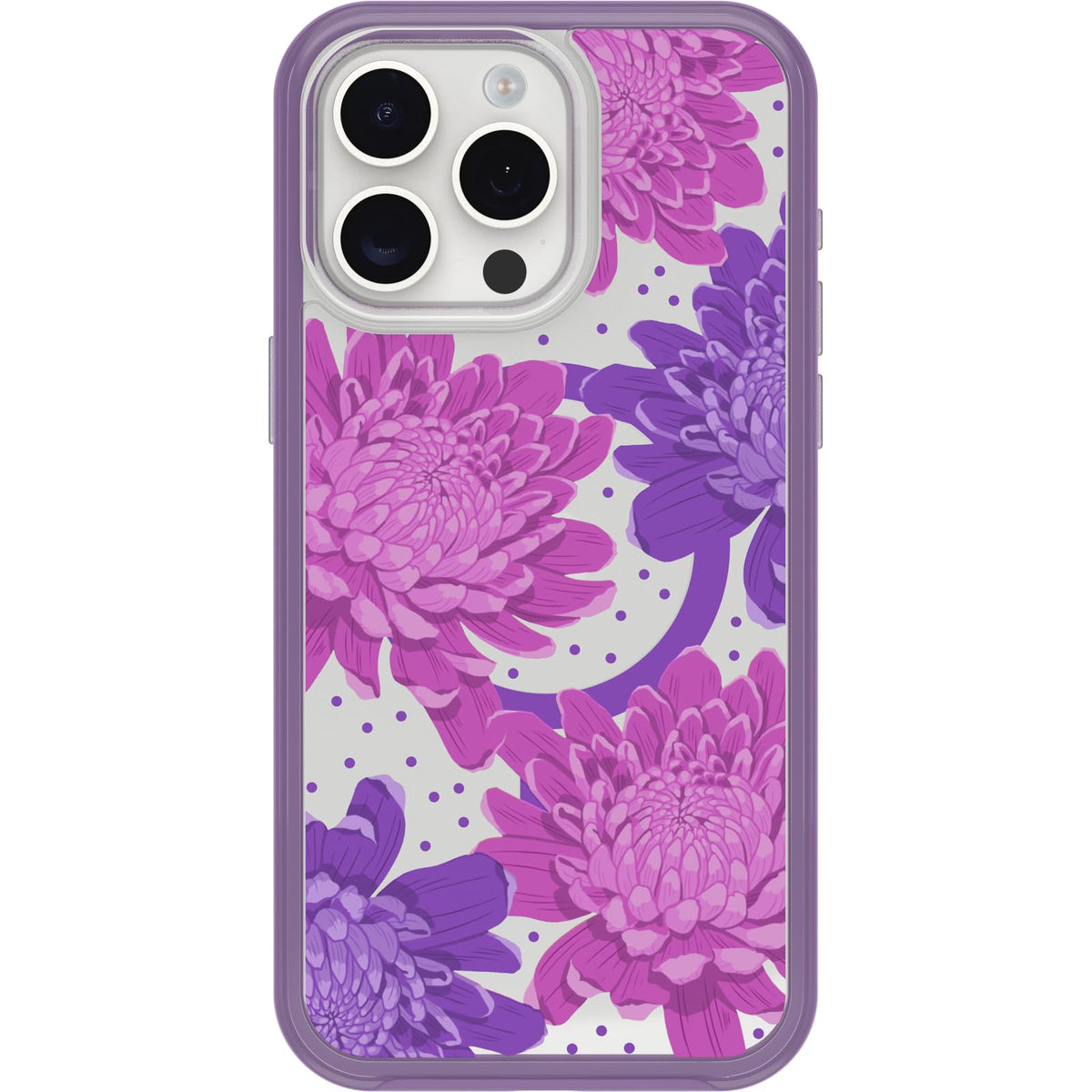 OtterBox Symmetry Clear MagSafe Case for Apple iPhone 15 Pro Max, Shockproof, Drop proof, Protective Thin Case, 3x Tested to Military Standard, Papercut Flowers