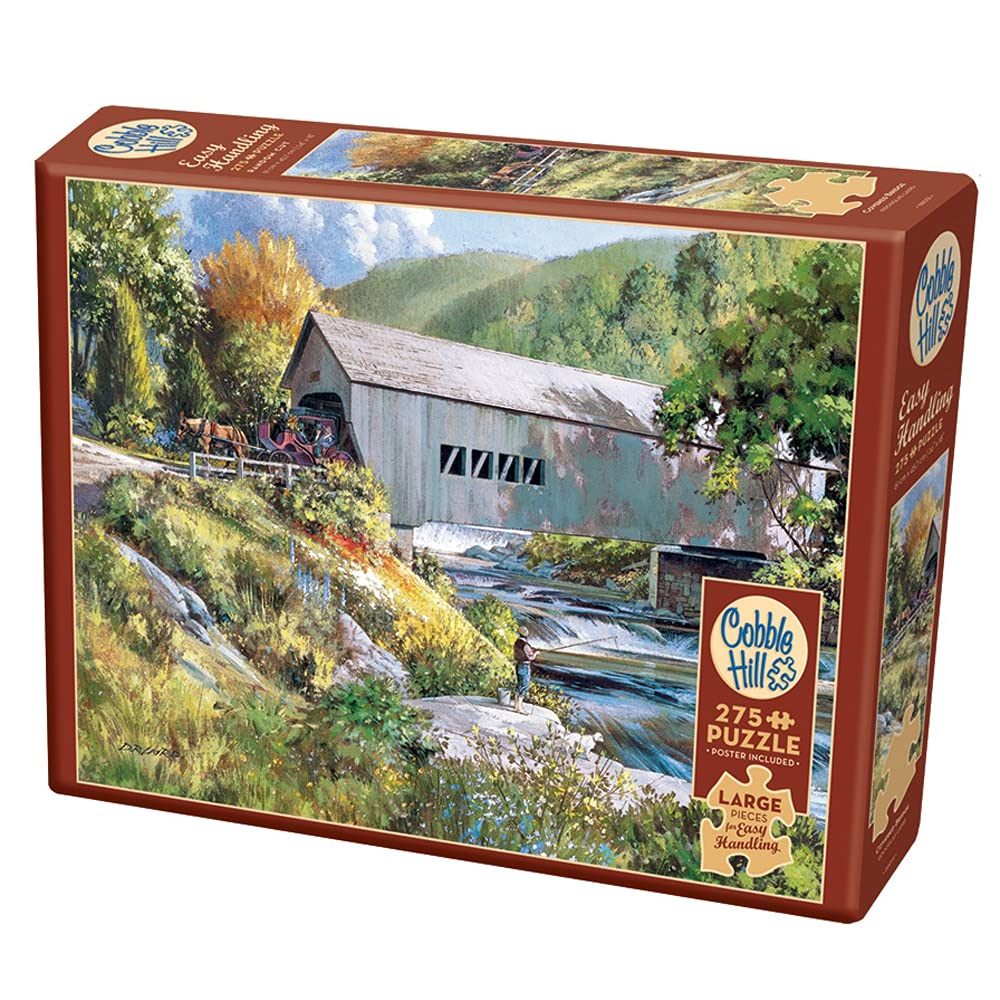 Cobble Hill 275 Large Piece Puzzle - Covered Bridge - Sample Poster Included
