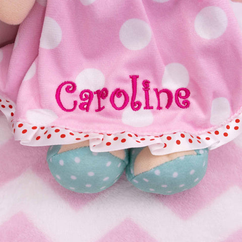DIBSIES Personalized Hearts & Bows Snuggle Doll - 11 Inch