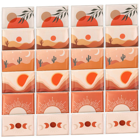 24 Packs Travel Size Tissue Pocket Tissues Slim Pack Facial Tissues 3 Ply Tissues Wallet Size Pocket Tissues Packs for Travel Wedding Party Favors, 6 Styles (Sun Scene)