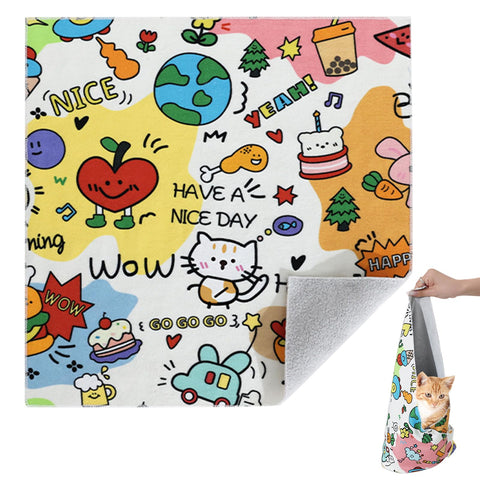 AGLOO Cat Grooming Wrap Cat Magic Mat - Self-Adherent, Anti-Scratch, Kittens Calming Wrap Restraint for Nail Clipping,Bathing (55 * 55cm)