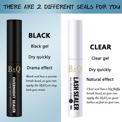 Lash Seal 10ml Overnighter Lash Sealer for Eyelash Extension Lash Sealant B&Q Lash Extension Sealant for Lash Clusters Coating Long-Lasting Lash Overnight Sealer for Eyelash Clusters (White,10ml)