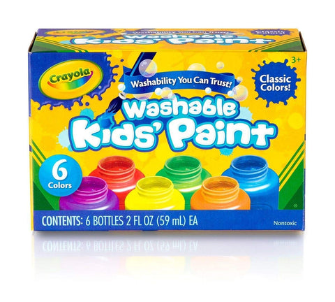 Washable Kids Paint, Classic Colors, 6 Count, Painting Supplies, Gift, Pack of 1212