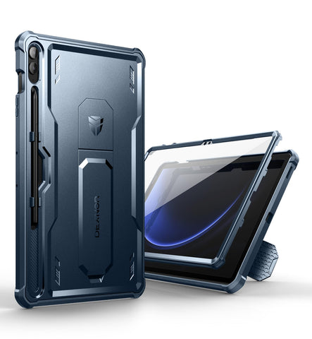 Dexnor for Samsung Galaxy Tab S9 Plus/S9 FE+/S8 Ultra Case, [Built in Screen Protector and Kickstand] Heavy Duty Military Grade Protection Shockproof Protective Cover - Blue