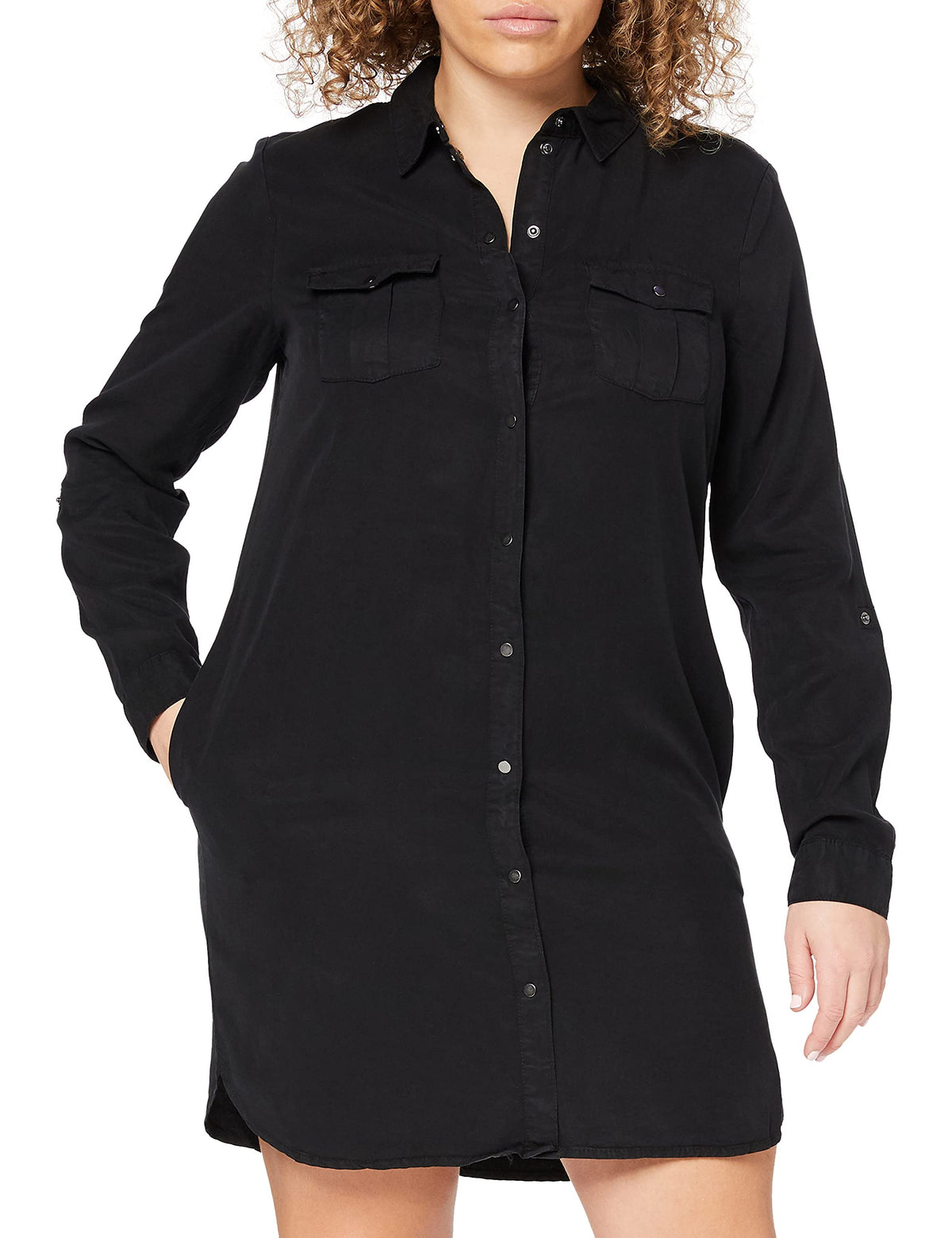 Vero Moda Women's Vmsilla Ls Short Blck Noos Ga Dress, Black, M UK