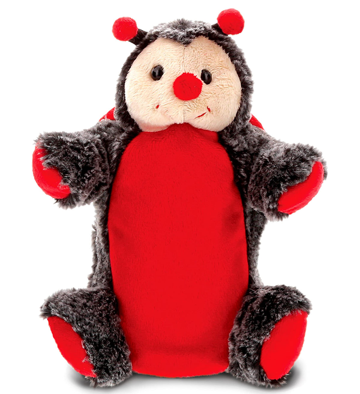 DolliBu Ladybug Plush Hand Puppet for Kids - Soft Plush Stuffed Animal Hand Puppet Toy for Puppet Show Games Puppet Theaters for Kids, Adult Cute Puppets Educational Toy to Teach Children & Toddlers