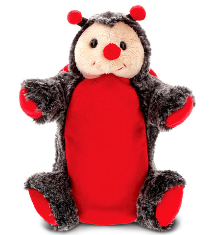 DolliBu Ladybug Plush Hand Puppet for Kids - Soft Plush Stuffed Animal Hand Puppet Toy for Puppet Show Games Puppet Theaters for Kids, Adult Cute Puppets Educational Toy to Teach Children & Toddlers