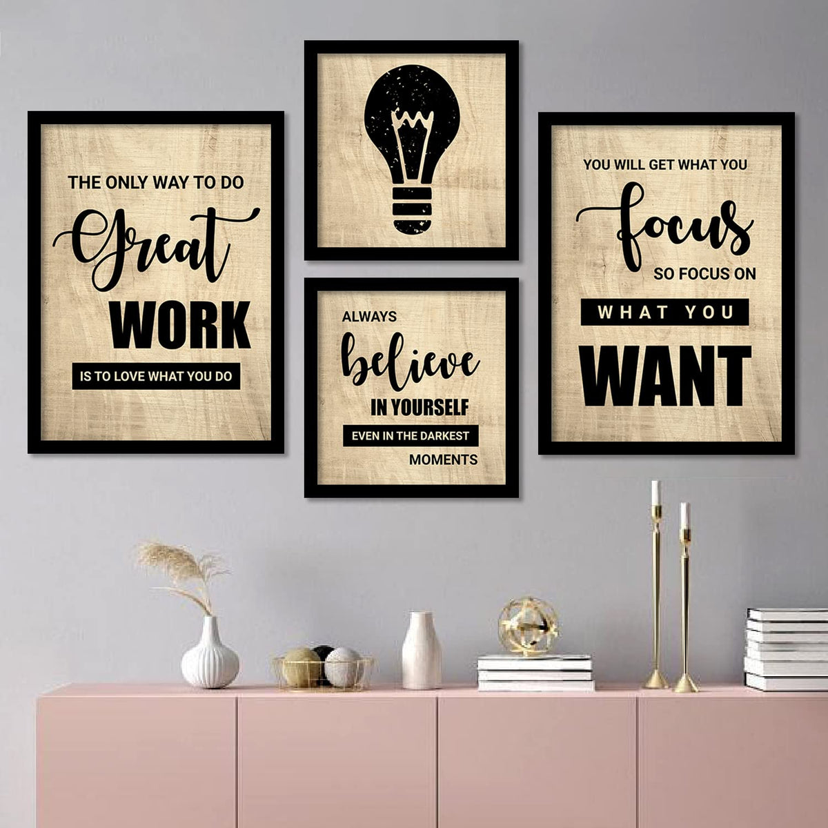 KOTART - Framed Posters for Home and Office Wall Decor - Motivational Quotes Wall Frame for Decoration (11 x 14 inch, Framed)(Brown)