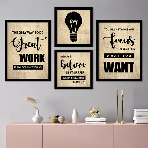 KOTART - Framed Posters for Home and Office Wall Decor - Motivational Quotes Wall Frame for Decoration (11 x 14 inch, Framed)(Brown)