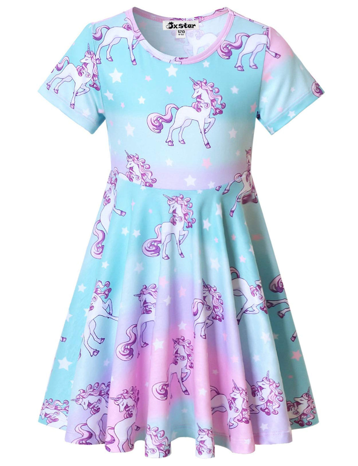 Unicorn Dresses for Little Girls Summer Sun Swing Elastic Waist Dress Cloth 4t 5t