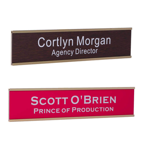 ICOMECN Acrylic Personalized Office Engraved Name Plate with Wall or Desk Holder 2"x10"