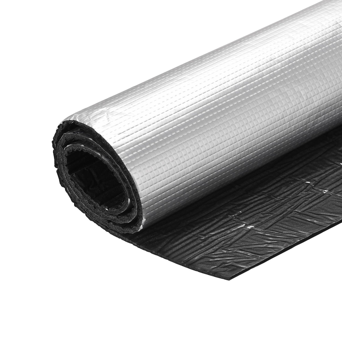 uxcell Insulation Sheet, 1mx0.5mx5mm Self-Adhesive Embossed Aluminum Foil Waterproof Heat Resistant Thermal Barrier, for Roof Wall HVAC Duct Pipe, Rubber Foam