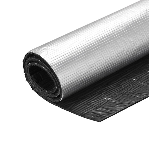 uxcell Insulation Sheet, 1mx0.5mx5mm Self-Adhesive Embossed Aluminum Foil Waterproof Heat Resistant Thermal Barrier, for Roof Wall HVAC Duct Pipe, Rubber Foam