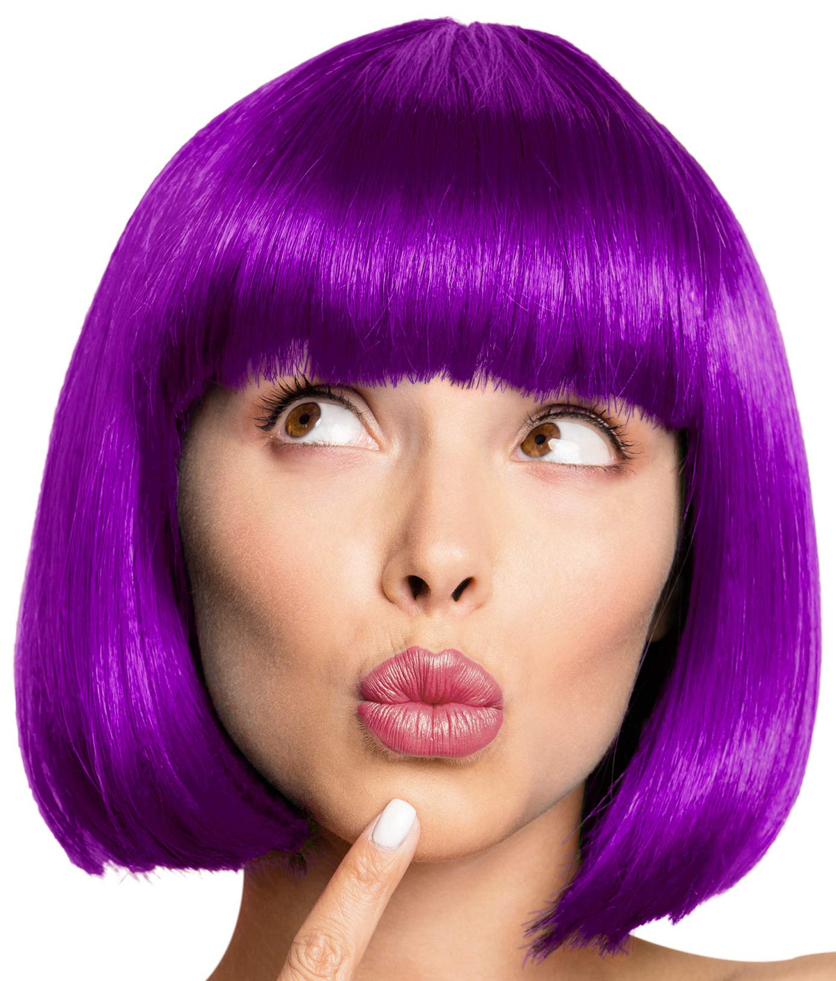 Sexy Bob Wig Pageboy Head Cabaret Pageboy Charleston Wigs for Carnival & Motto Party - 13 COLOURS (Purple)