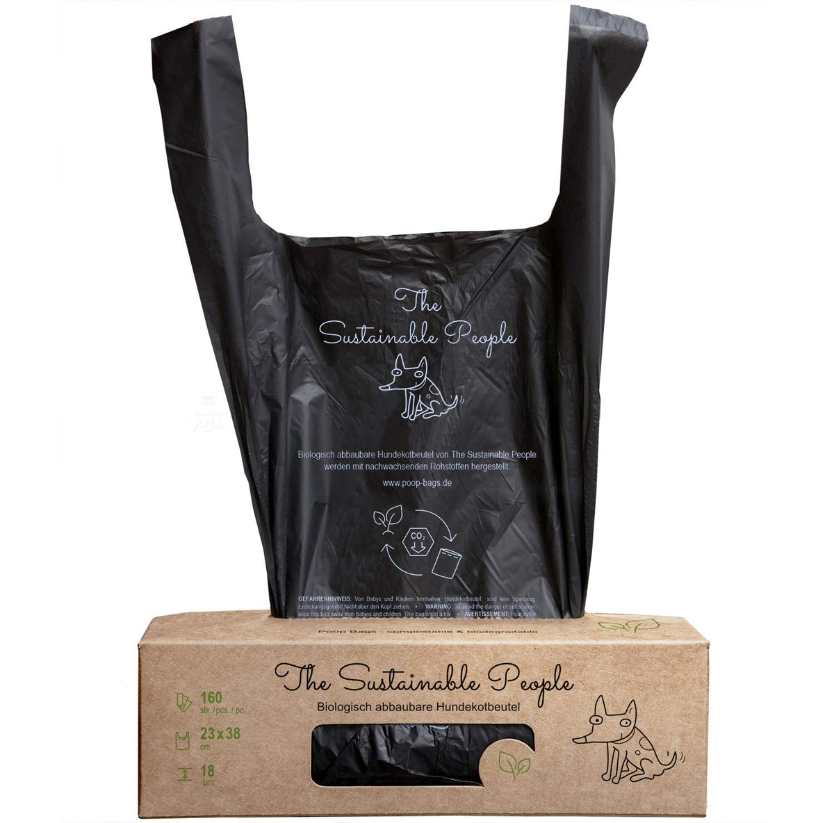 TSP Premium 100% Compostable Poop Bags with handles - Starch Based and Biodegradable, compliant with OK compost HOME and EN13432 (no OXO, free from d2w, epi and PE!) - Extra Large (9 x 15 Inches)