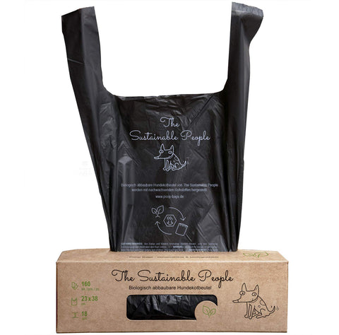 TSP Premium 100% Compostable Poop Bags with handles - Starch Based and Biodegradable, compliant with OK compost HOME and EN13432 (no OXO, free from d2w, epi and PE!) - Extra Large (9 x 15 Inches)
