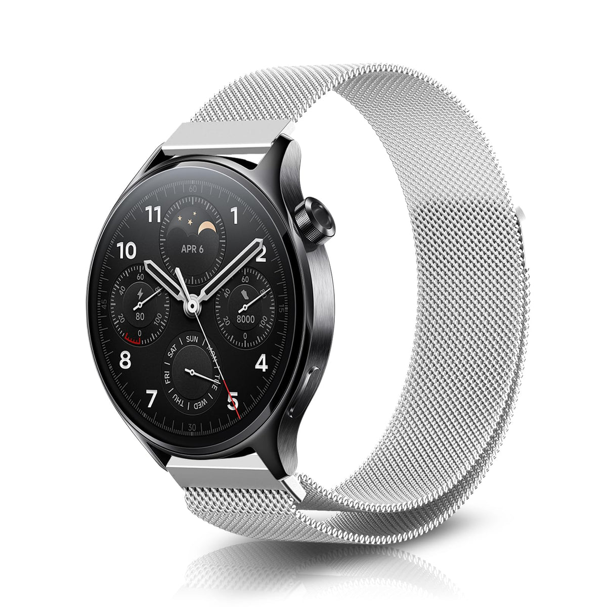 NicMool 22 mm Strap for Xiaomi Watch S3/Watch 2 Pro/Watch S1 Pro/Mi Watch S1 Active, Metal Mesh with Magnetic Closure Watch Strap for Xiaomi Mi Watch/Mi Watch S1 - Silver