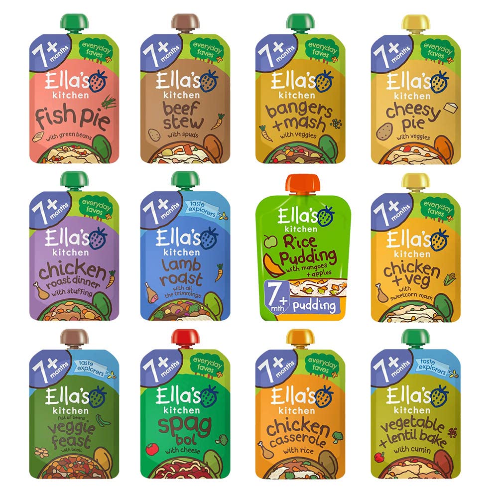 Ellas Kitchen Stage 2 Mixed Case Selection from 7 Month 11 x 130g + 1 x 80g