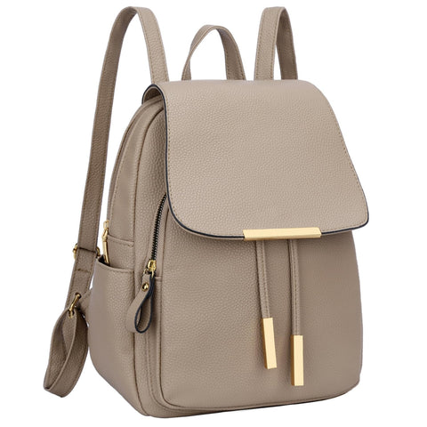 KKXIU Trendy Leather Backpack Purse for Women and Ladies Shoulder Travel Daypacks Bags (A-Khaki)
