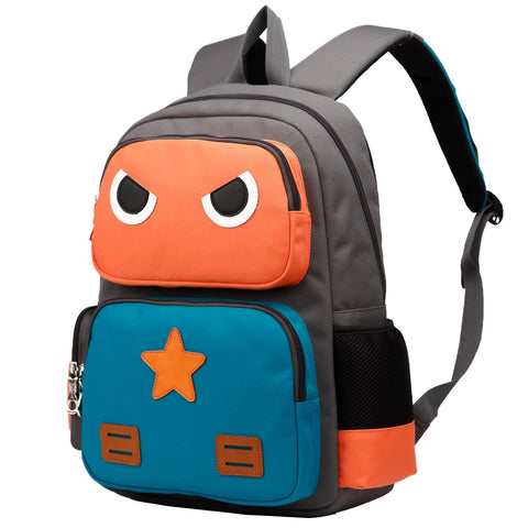SIVENKE Kid's Backpack Children School Bag for Boys (Orange and Green)