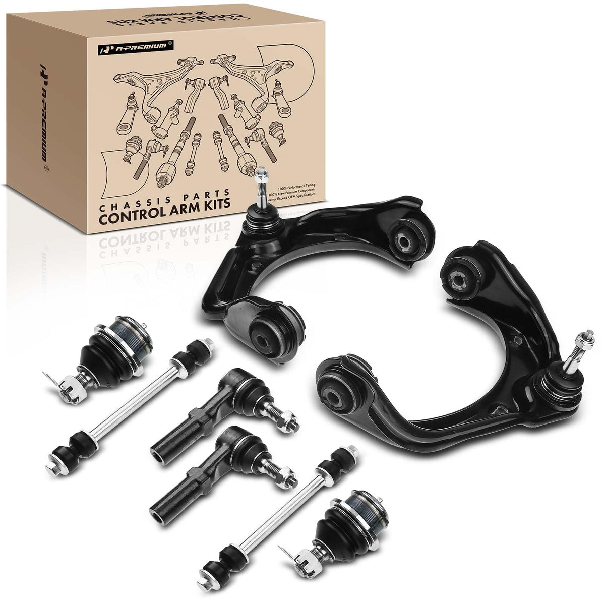 A-Premium 8Pcs Front Suspension Kit, Upper Control Arm Sway Bar Link Lower Ball Joint Outer Tie Rod End, Compatible with Ford Explorer 06-10, Explorer Sport Trac 07-10, Mercury Mountaineer 06-10
