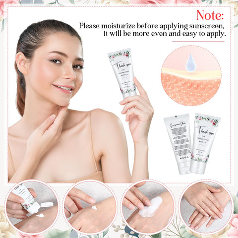 Dansib 12 Pcs Mini Sunscreen Bulk for Summer SPF 30 Water Resistant Sunscreen Lotion Bulk for Thank You Gifts Wedding Bridal Shower Favors Travel for Wedding Party (Floral)
