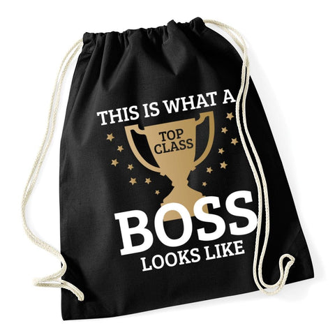 HippoWarehouse This is What a Top Class Boss Looks Like Drawstring Cotton School Gym Kid Bag Sack 37cm x 46cm, 12 litres