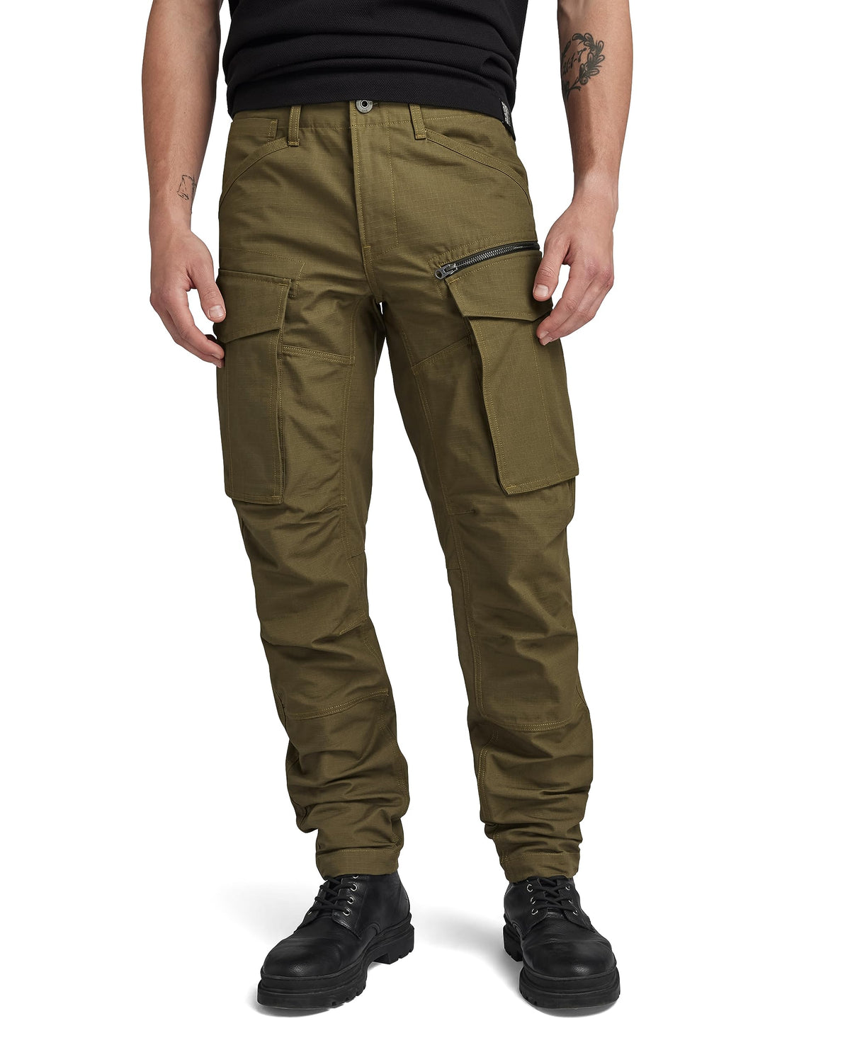 G-Star Men's Rovic Zip 3D Regular Tapered Pants, Green (dark olive D02190-D213-C744), 33W / 30L