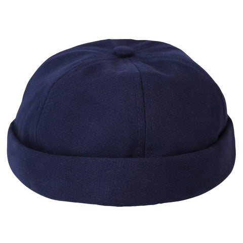 WITHMOONS Watch Cap Beanie Cotton Docker Brimless Harbour Hat VZ50060 (Navy)