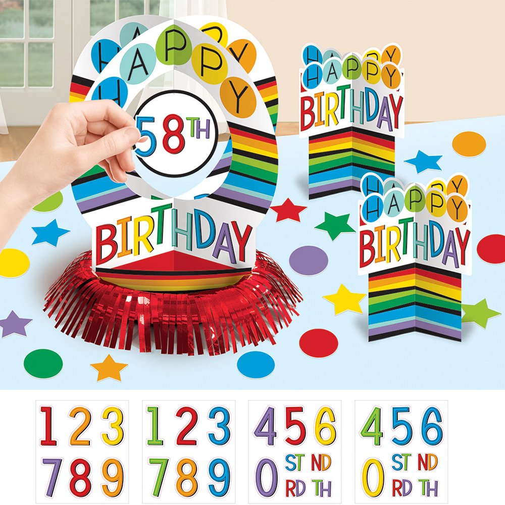 Amscan Add Any Age Rainbow Table Decorating Kit