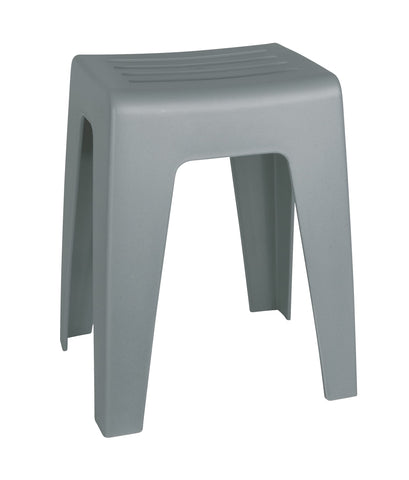 WENKO Kumba Bathroom Stool Grey - Stool, Beanbag, Living Stool, Polypropylene, 38 x 47 x 32 cm, Grey