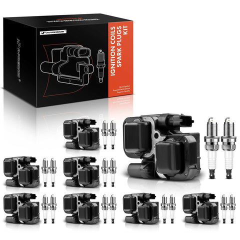 A-Premium Set of 8 Ignition Coil Pack and Iridium Spark Plugs Compatible with Mercedes-Benz E500 S430 CL500 CLK500 S500 SL500 R500 CLK430 CLS500 G500 G55 AMG