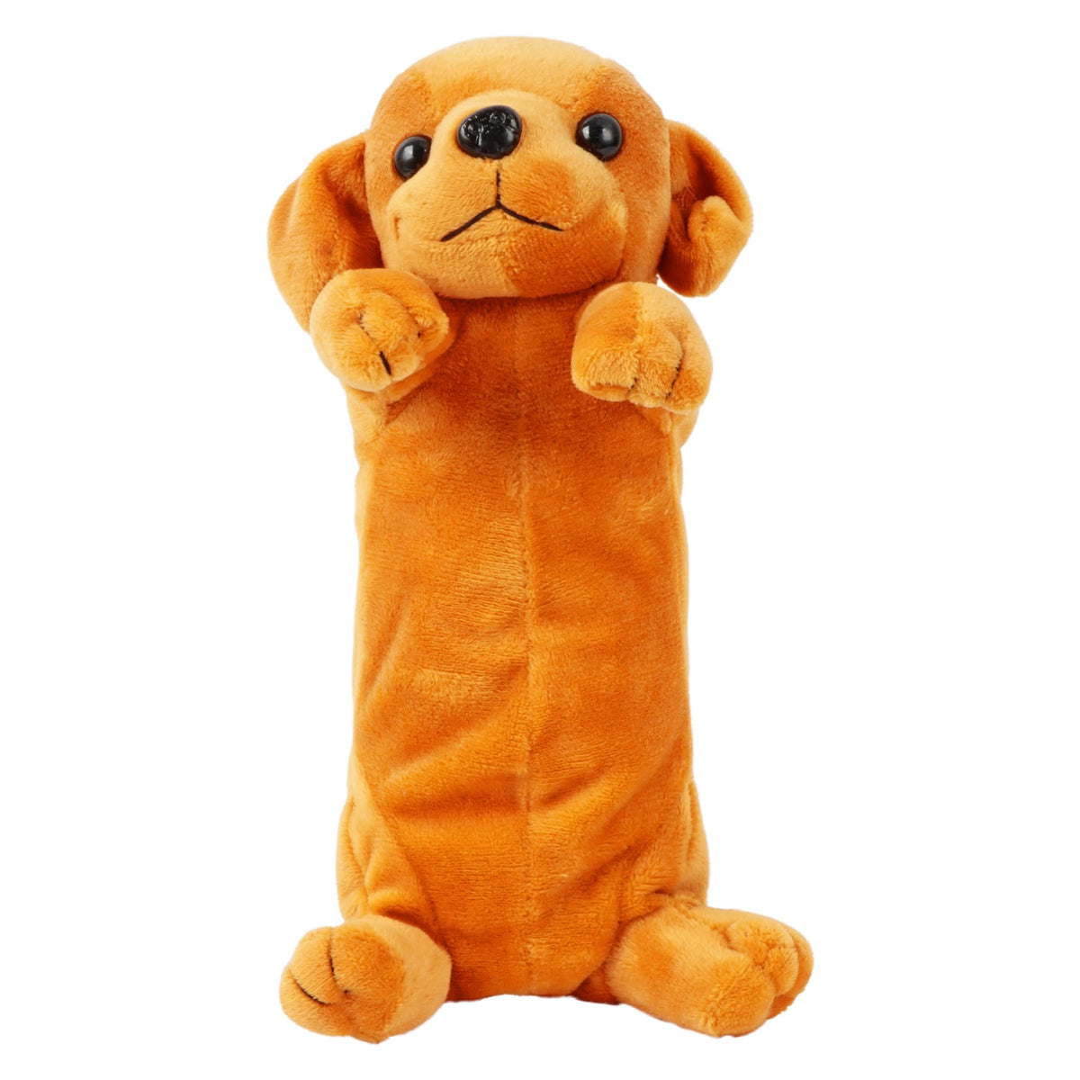 LA HUATE Kid's Super Cute Plush Pencil Case Dog Design Pencil Holder Pen Case for School Children Students Color Yellow