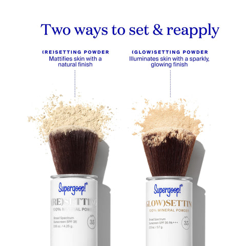 Supergoop! (Glow) setting Powder 100% Mineral SPF 35 Setting Powder Sunscreen, Translucent - 0.13 oz - Makeup Setting Powder + Broad Spectrum SPF 35 PA+++ Sunscreen