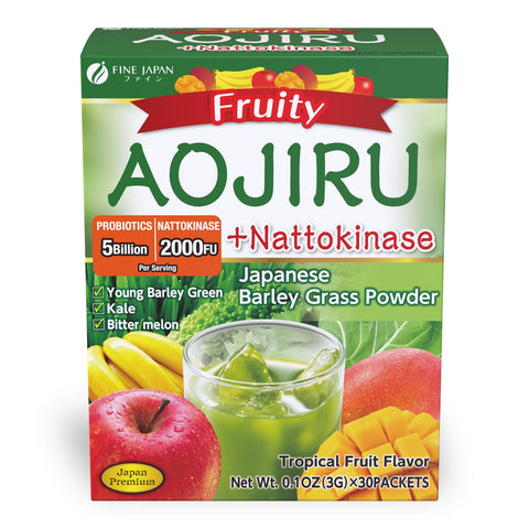 FIEN Japan Japanese Green Aojiru with Fruits and Natto Kinase (154 g / 30 Packets)