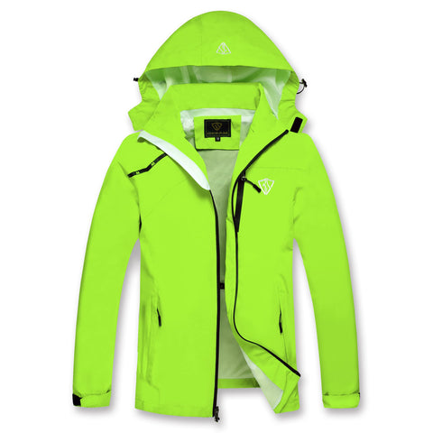 GIISAM Mens Windproof Jacket Waterproof Lightweight Mountain Sport Jacket for Men Hooded Windbreaker Raincoat(Green,S)