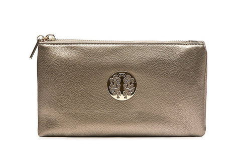 Long & Son Womens Small Clutch, Wristlet, Shoulder,Cross-Body Bags (Silver Gunmetal)