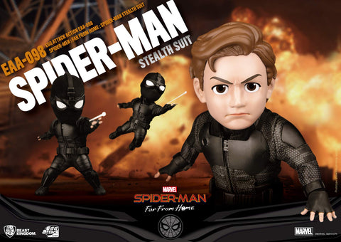 Beast Kingdom Spider-Man Far from Home: Stealth Spider-Man EAA-098 Egg Attack Action Figure, Multicolor
